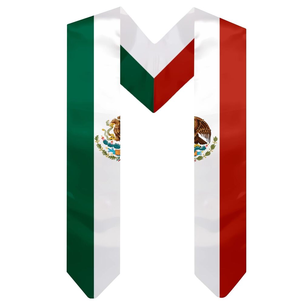 3853 Mexico Country Flag Graduation Stole scarf Mexico Graduation Sash